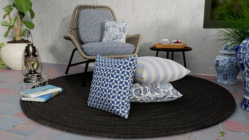 Indigo cushion set richloom 