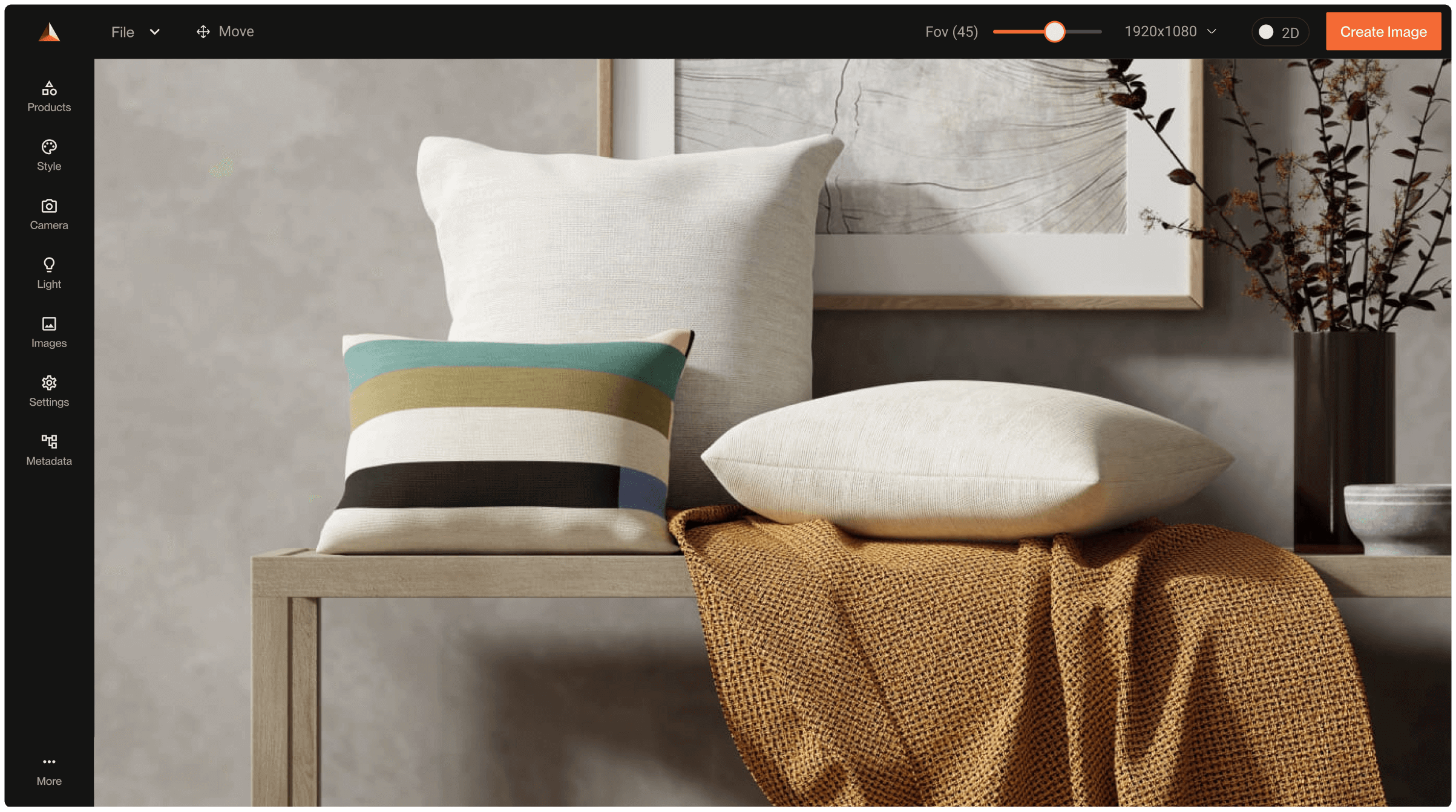Lifestyle imagery of pillows, textiles, accessories made with imagine.io template (1) (1)