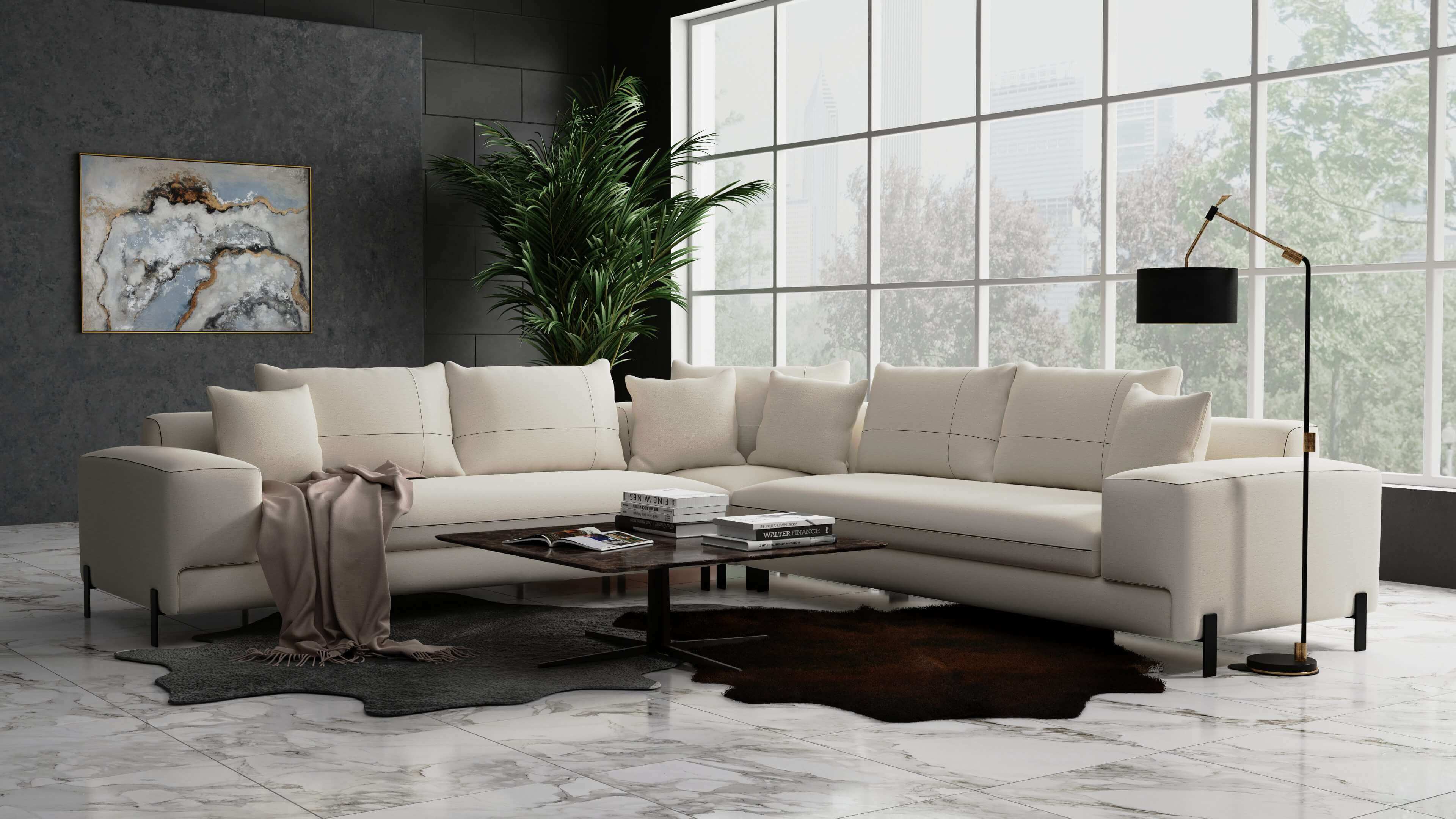 Mobital 3D generated sectional in modern lifestyle template created with imagine.io