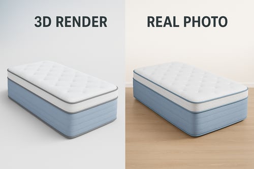 Mattress Marketing Made Easy: 3D Renders vs. Real Photos