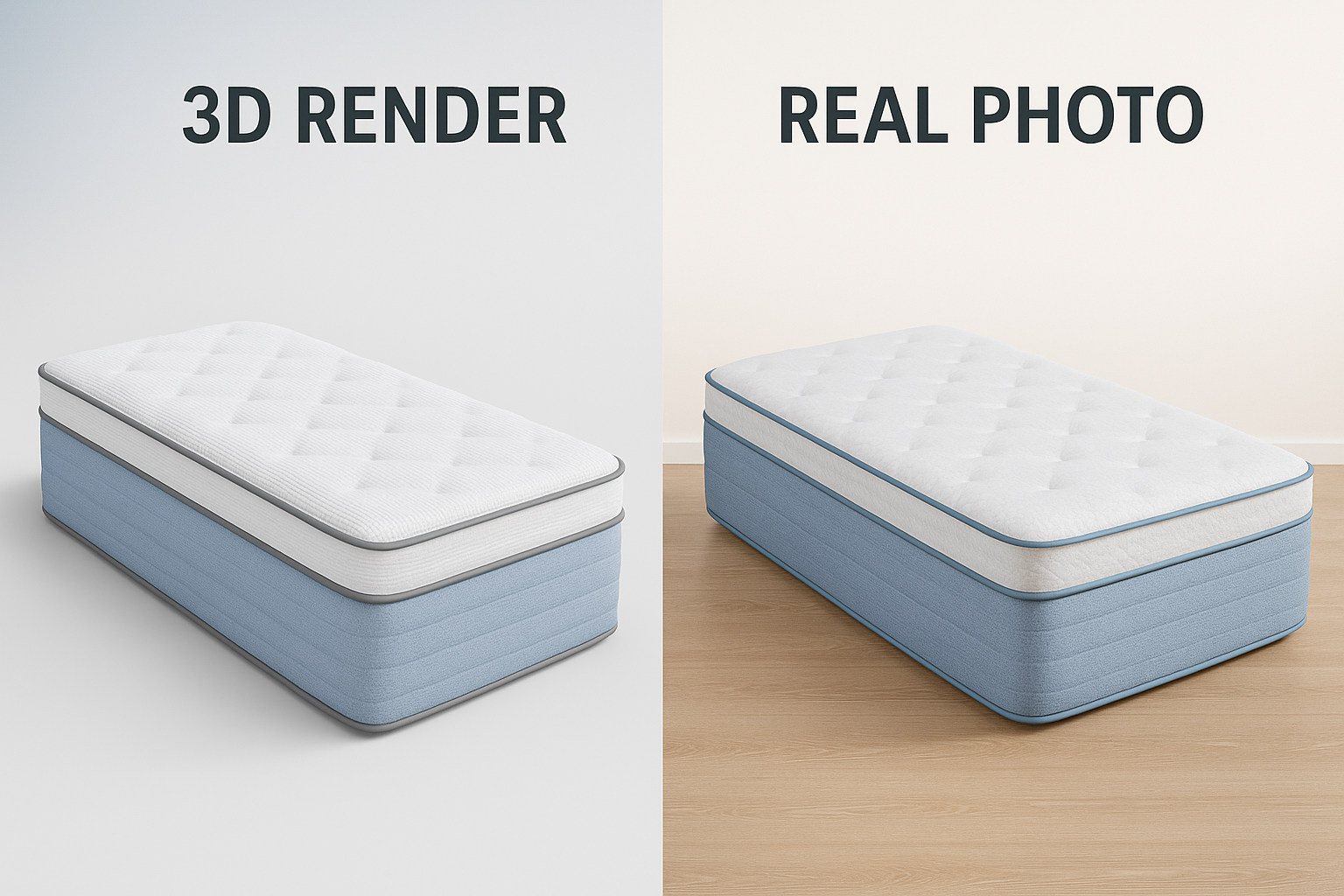 Mattress Marketing Made Easy: 3D Renders vs. Real Photos